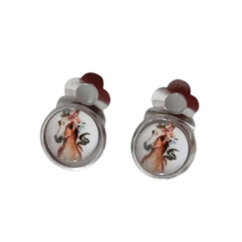 Small Horse Clip On Earrings