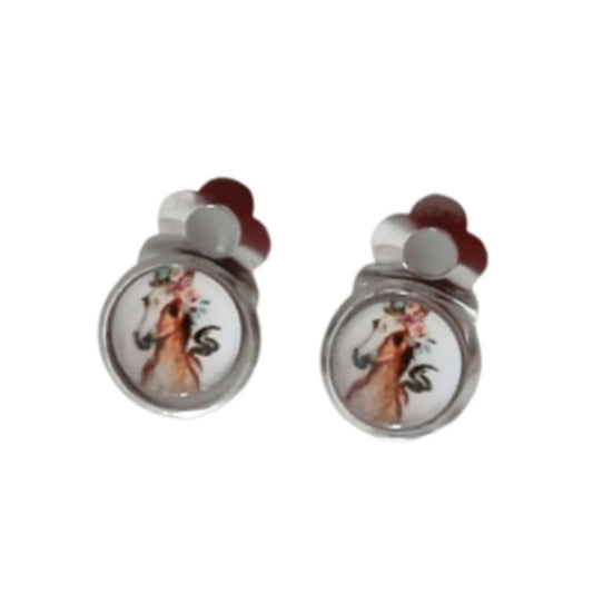 Small Horse Clip On Earrings