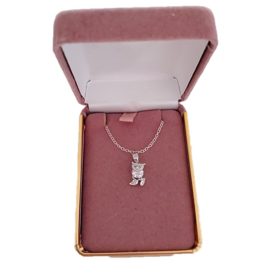 Small Owl Sterling Silver Necklace(2)