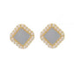 Small Pale Blue Square Clip On Earrings