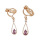 Small Purple Stone Clip On Earrings