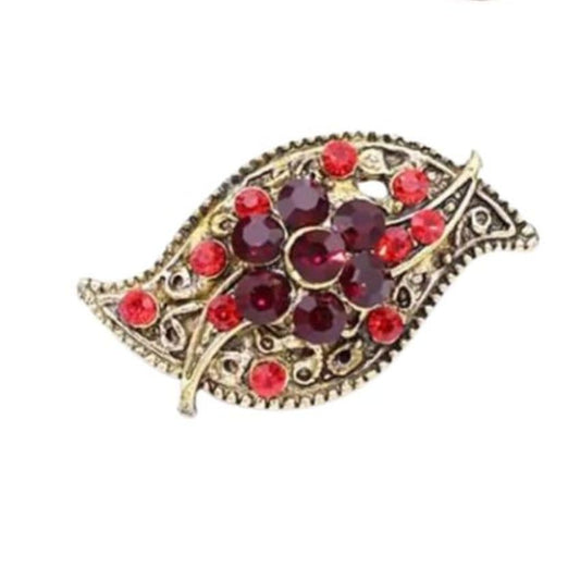 Small Red Crystal Elegant Ladies Brooch