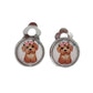 Small Round Dog Clip On Earrings