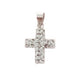 Small Square Crystal Sterling Silver Girls Cross
