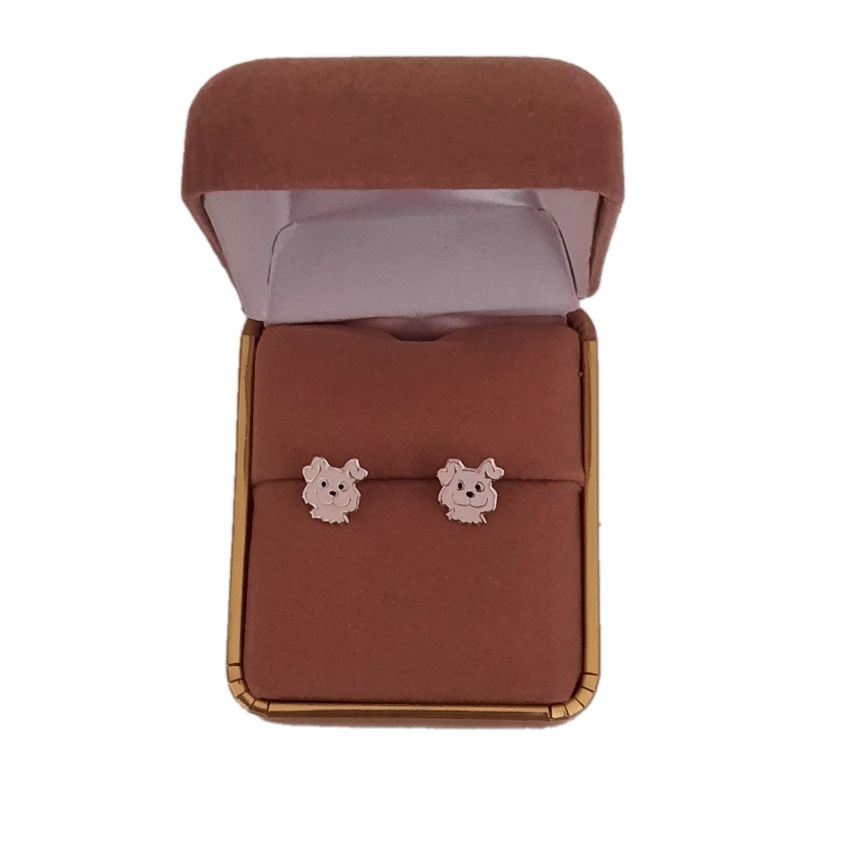 Small Sterling Silver Dog Stud Earrings(2)