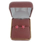 Small Sterling Silver Pink Flower Stud Earrings(2)