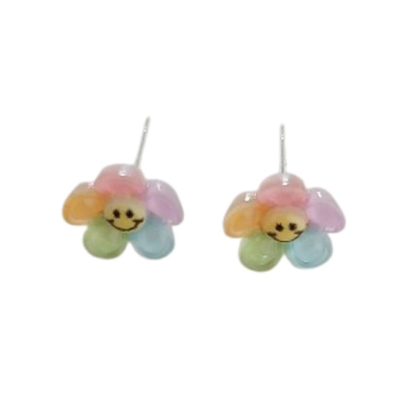 Smiley Face Silver Plated Earrings