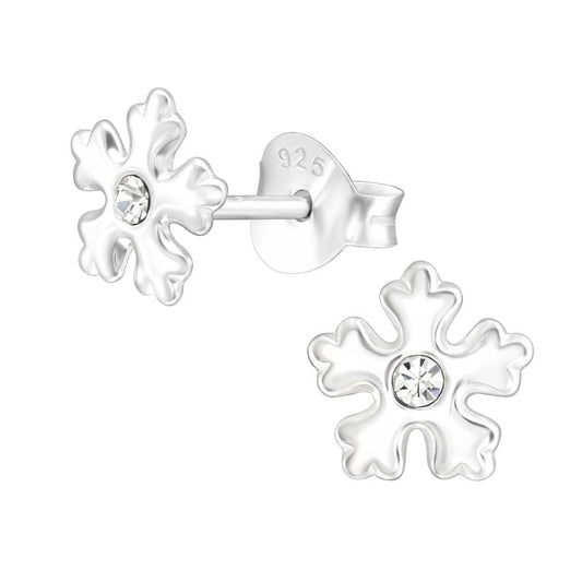 Snowflake Sterling Silver Kids Earrings