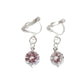 Solitaire Cubic Zirconia Drop Clip On Earrings