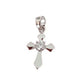 Solitaire Stone Silver Pretty Arms Cross Pendant
