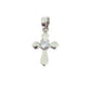 Solitaire Stone Silver Pretty Arms Cross Pendant