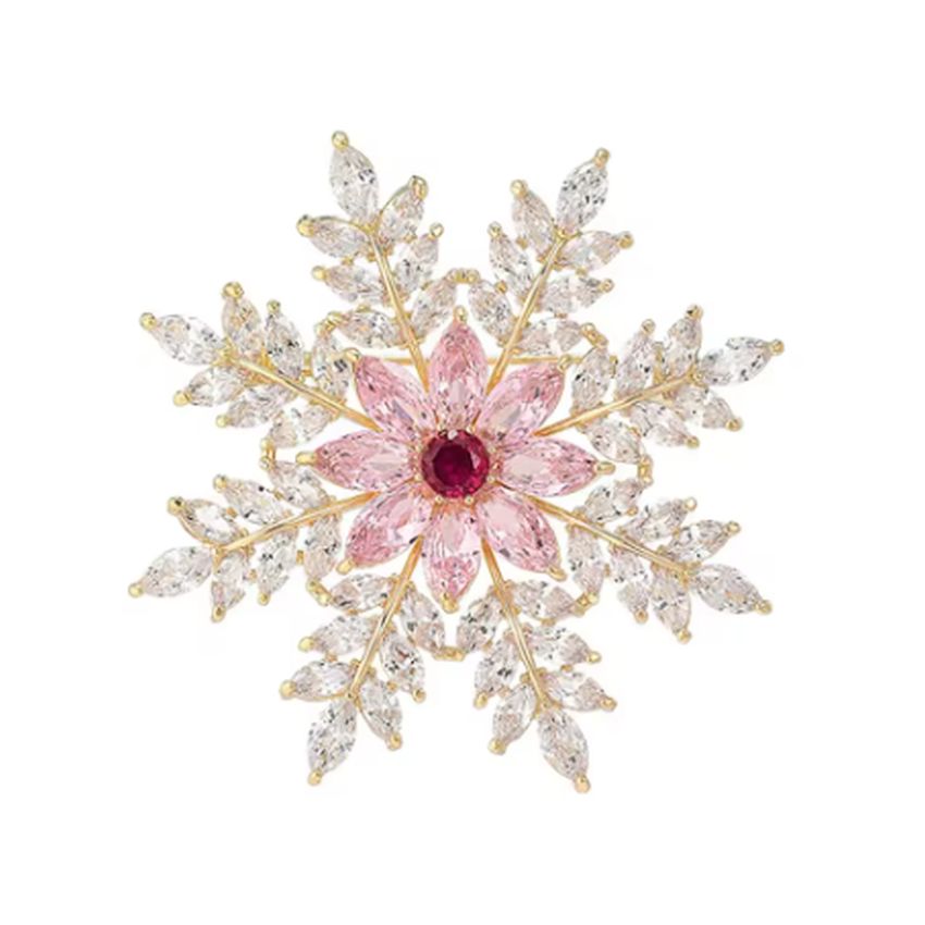 Sparkly Christmas Snowflake Brooch