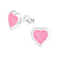 Sparkly Heart Childrens Sterling Silver Earrings