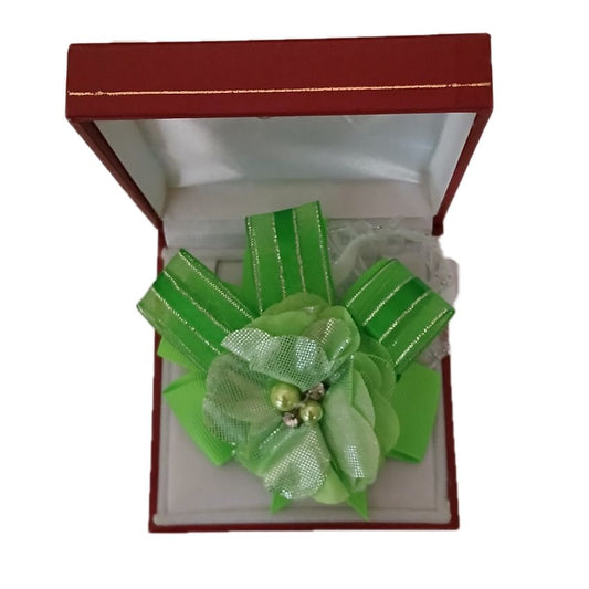 Sparkly Lime Green Flower Wrist Corsage