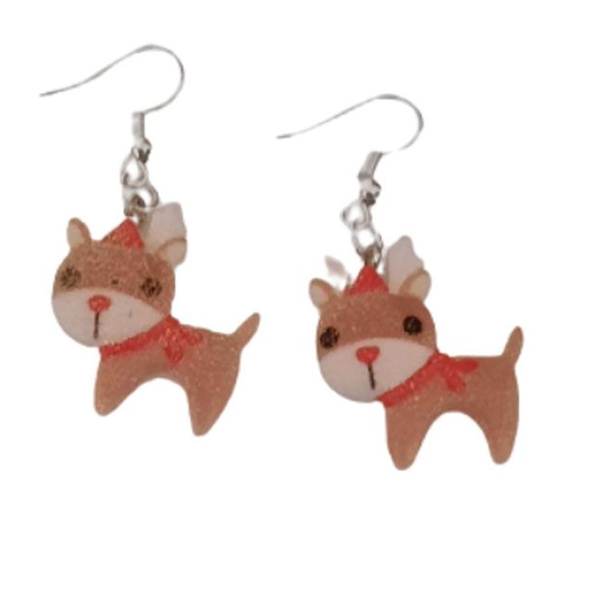 Sparkly Reindeer Christmas Earrings