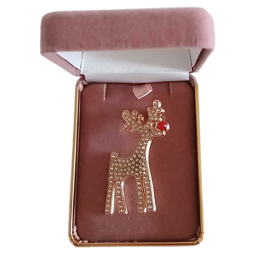 Sparkly Reindeer Christmas Brooch(2)