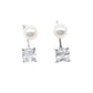 Square Cubic Zirconia Stone Earrings With Pearls