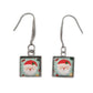 Square Drop Santa Earrings