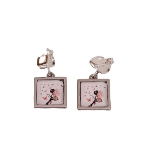 Square Fairy Clip On Earrings