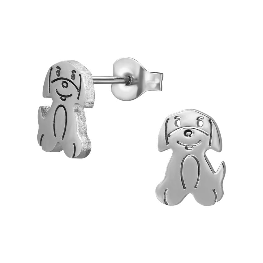 Stainless Steel Dog Earrings