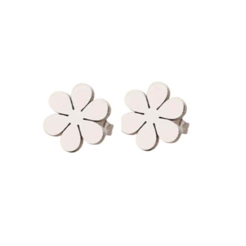 Stainless Steel Flower Earrings