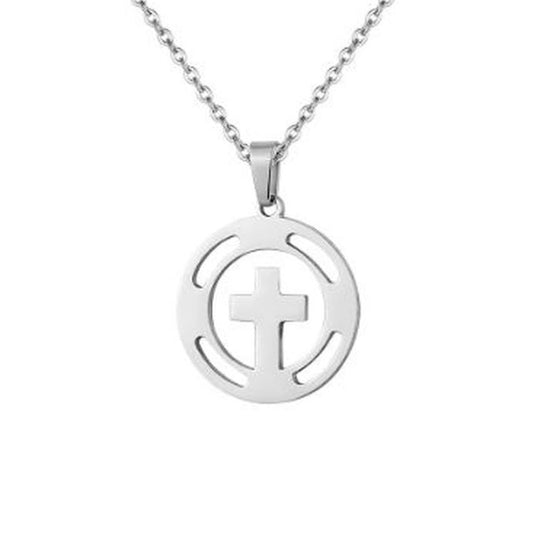 Stainless Steel Cross Centre Necklace