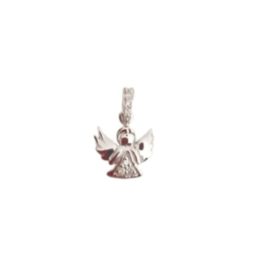 Sterling Silver Angel Pendant With Cubic Zirconia 
