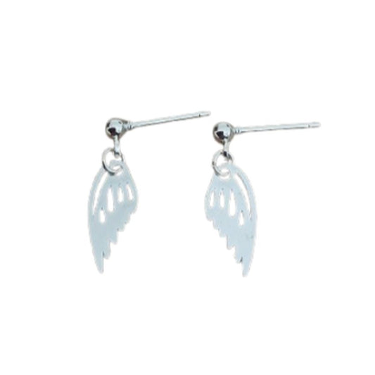 Sterling Silver Angel Wing Girls Earrings