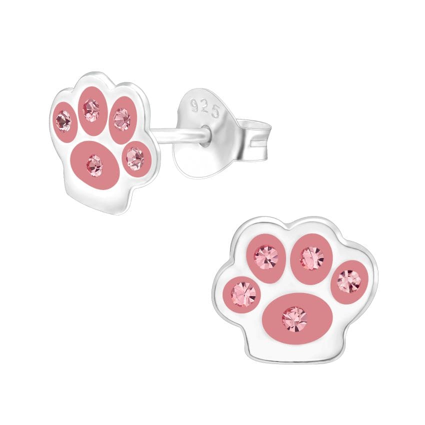 Sterling Silver Animal Paw Childrens Earrings