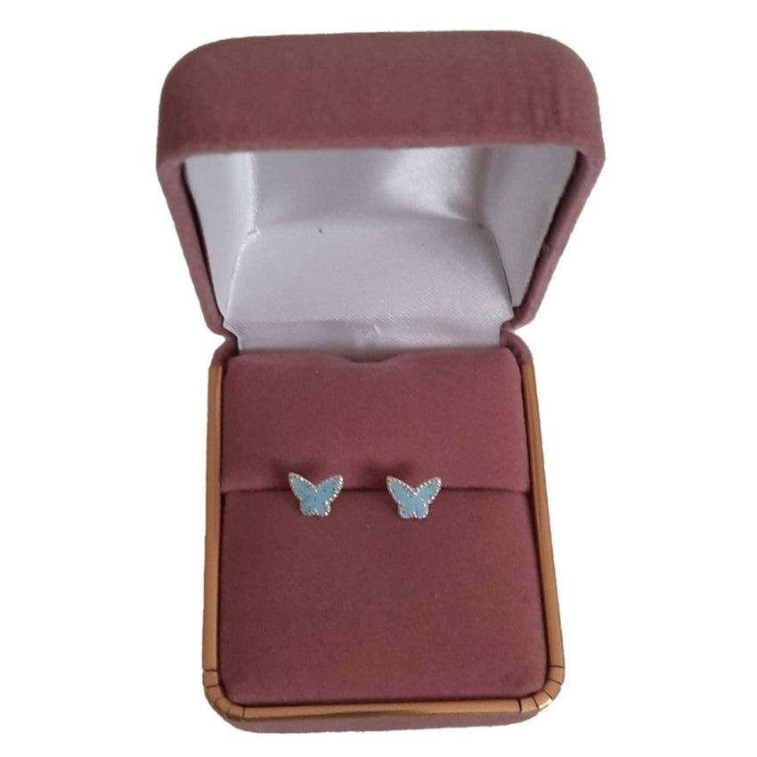 Sterling Silver Blue Butterfly Earrings(2)