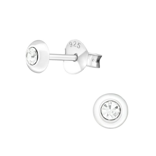 Sterling Silver Communion Sized Small 4mm Stud Earrings