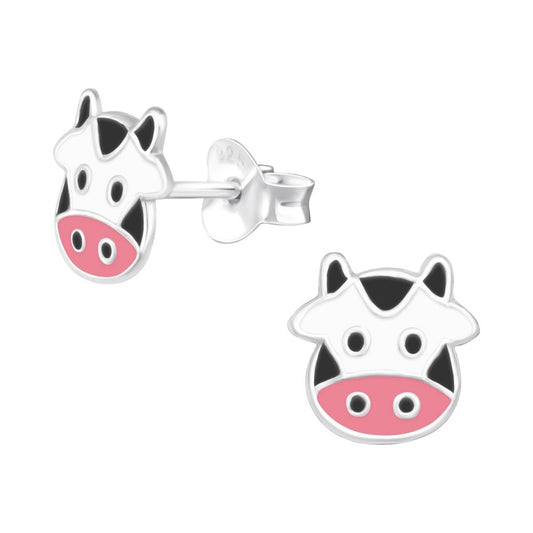 Sterling Silver Cow Earrings