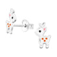 Sterling Silver Cute Reindeer Earrings