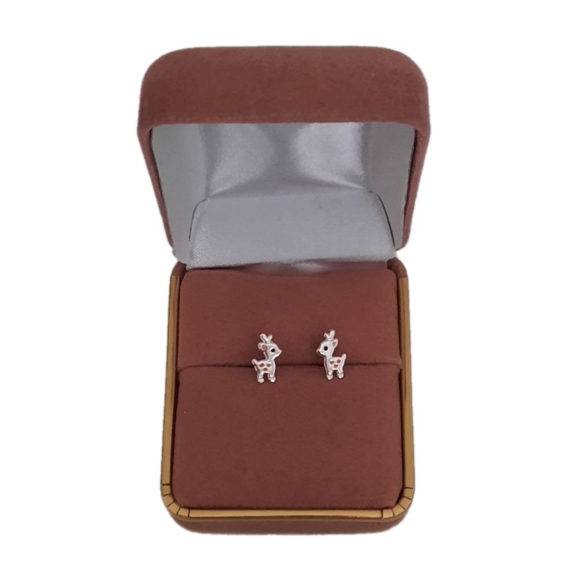 Sterling Silver Cute Reindeer Earrings(2)