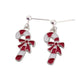 Sterling Silver Drop Candy Cane Earrings