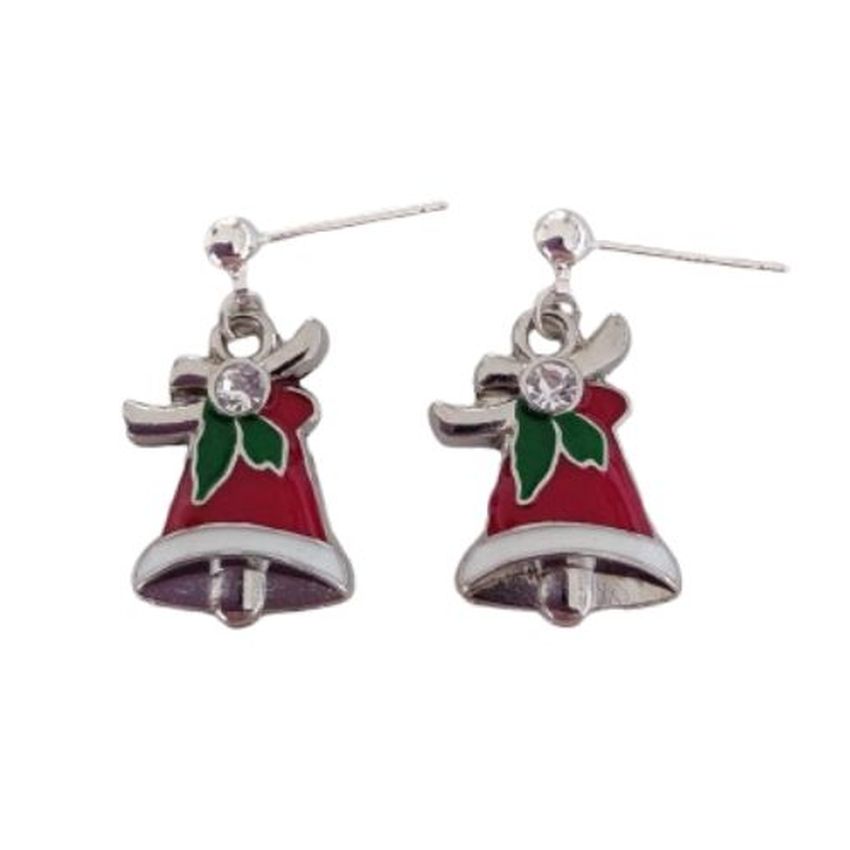 Sterling Silver Drop Christmas Bells Earrings