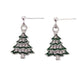 Sterling Silver Drop Christmas Tree Earrings