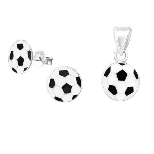 Sterling Silver Football Childs Matching Jewellery Set