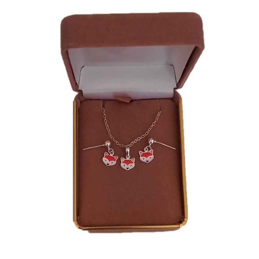 Sterling Silver Fox Childs Matching Jewellery Set(2)