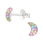Sterling Silver Girls Moon Earrings