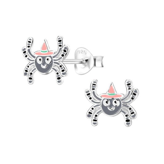 Sterling Silver Girls Spider Earrings
