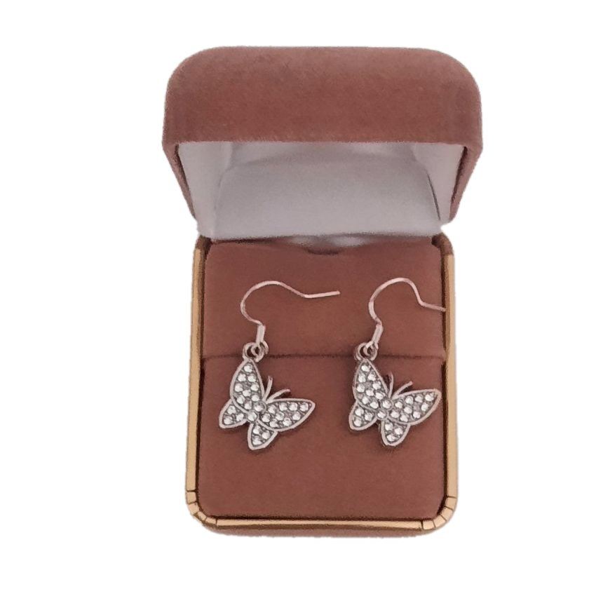 Sterling Silver Hook Butterfly Earrings(2)