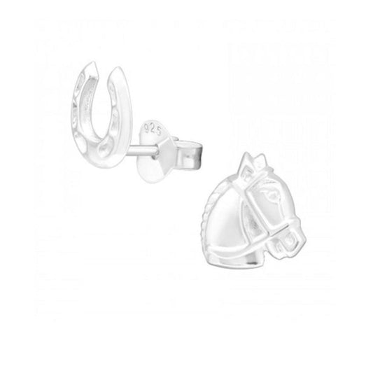 Sterling Silver Horse Non Matching Earrings