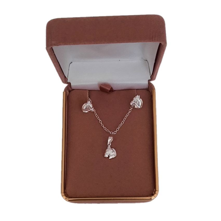 Sterling Silver Horses Head Childs Matching Jewellery Set(2)