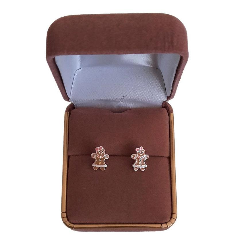 Sterling Silver Kids Gingerbread Earrings(2)
