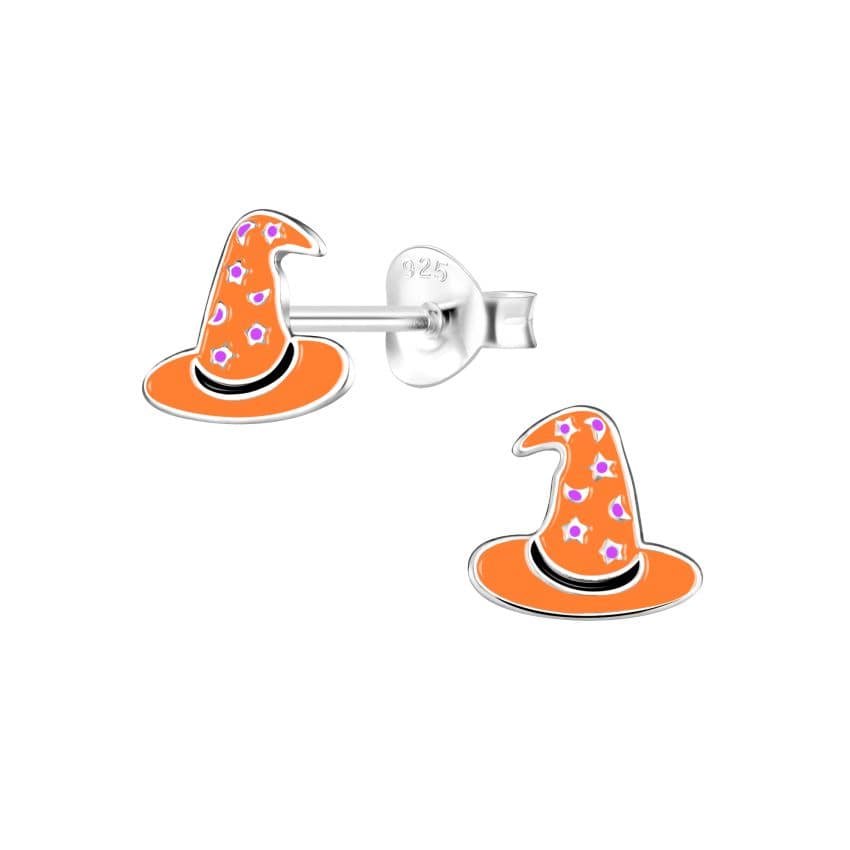 Sterling Silver Kids Witches Hat Earrings
