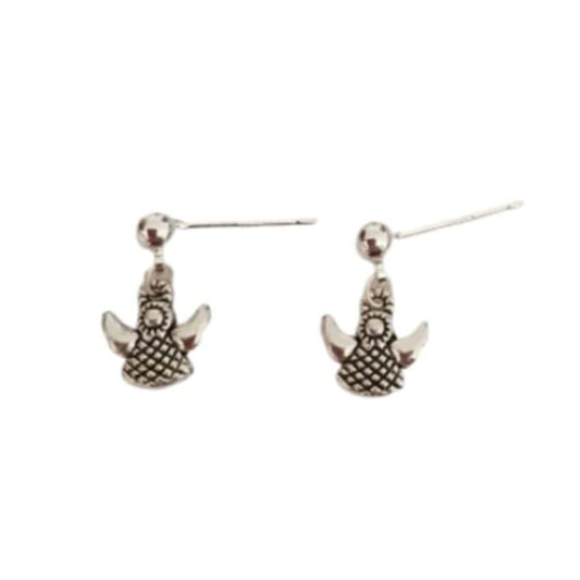 Sterling Silver Oxidised Angel Earrings