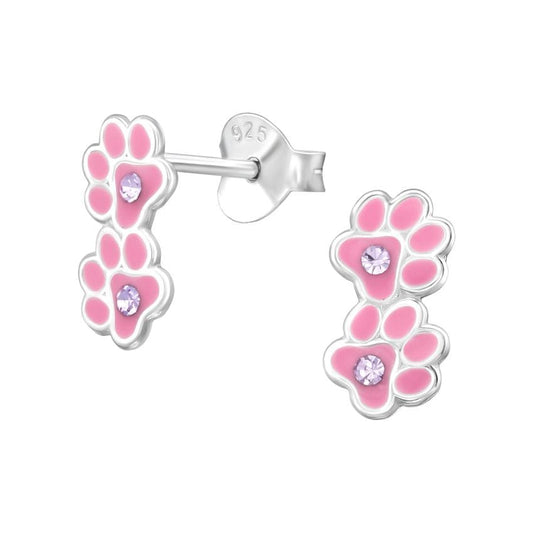 Sterling Silver Paw Earrings