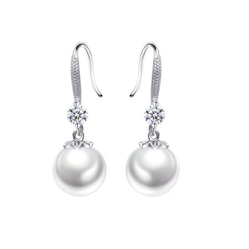 Sterling Silver Pearl Dangly Earrings