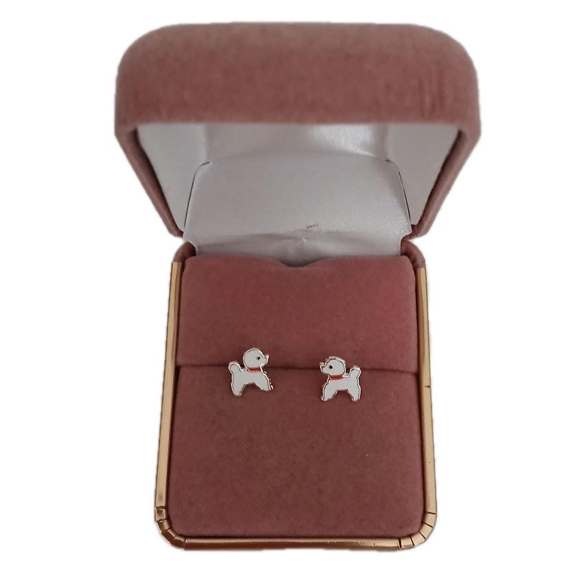 Sterling Silver Puppy Dog Stud Earrings(2)
